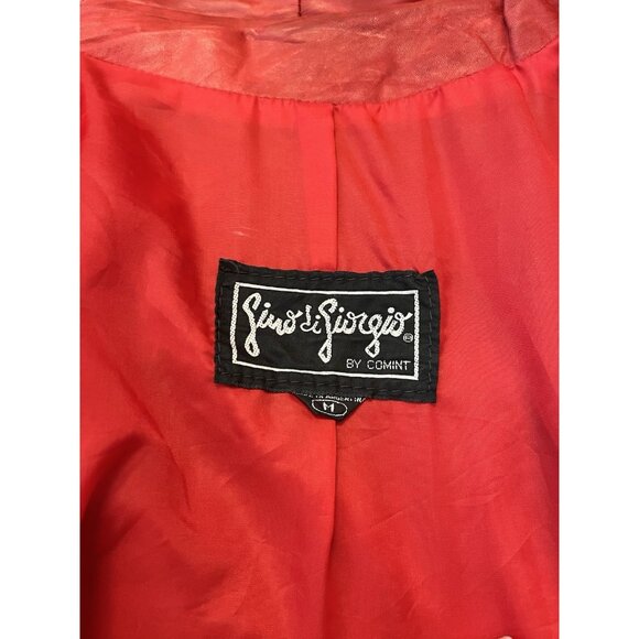 Ladies Medium Red Leather Full Zip Jacket Moto Gino di Giorgio by Comint Vintage - Picture 6 of 11